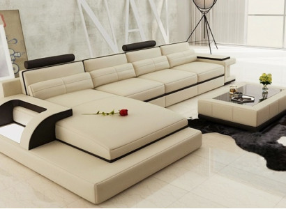 Ecksofa mit USB,Polster Sofa Wohnlandschaft Sitz Eck Garnitur Leder Textil PH115