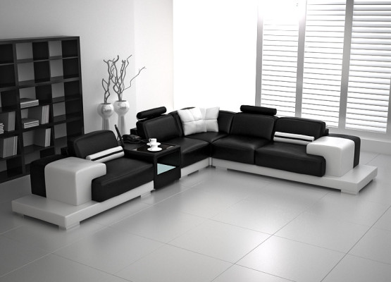 Ledersofa Couch Wohnlandschaft Ecksofa Eck Garnitur Design Modern Sofa mit USB Neu