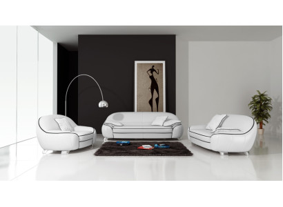 Ledersofa Couch Wohnlandschaft 3+2+1 Sitzer Garnitur Design Modern Sofa mit USB