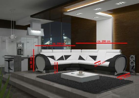 ECKSOFA ECKCOUCH DESIGN *FARBWAHL* SOFA LEDER COUCH LEDERSOFA LEDERGARNITUR