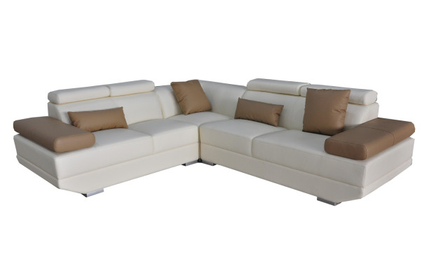 Ledersofa Couch Wohnlandschaft Eck Garnitur Modern Design Sofa Deko L-Form