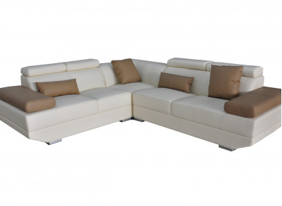 Ledersofa Couch Wohnlandschaft Eck Garnitur Modern Design Sofa Deko L-Form