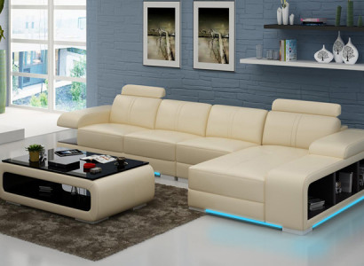 Modern Sofa L-förmiges Ecksofa aus Leder in wunderschönem Moderner Designerstil 