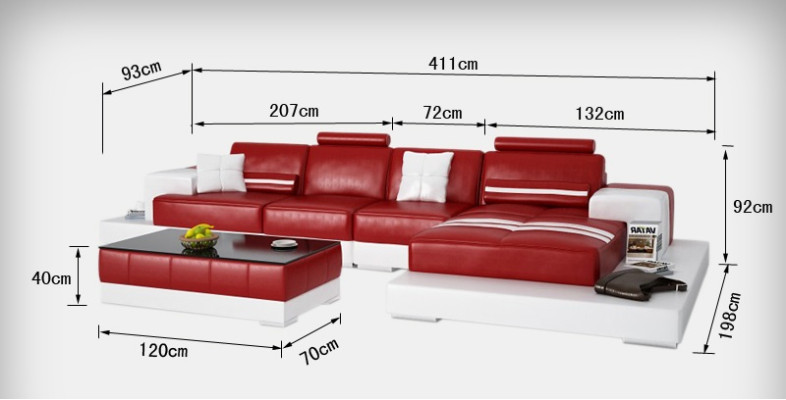 Exklusives Elegantes Ecksofa in L-Form Rotes Design für stilvolle Wohnräume