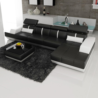 Ledersofa L-Form Couch Wohnlandschaft Ecksofa Garnitur Design Modern Sofa K5015B