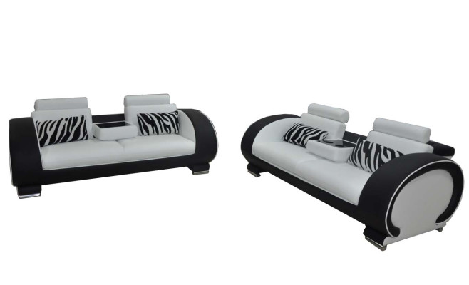 Sofa Couch Sitz Polster Komplett Set Garnitur 3+3 Sofas Designer Couchen Leder