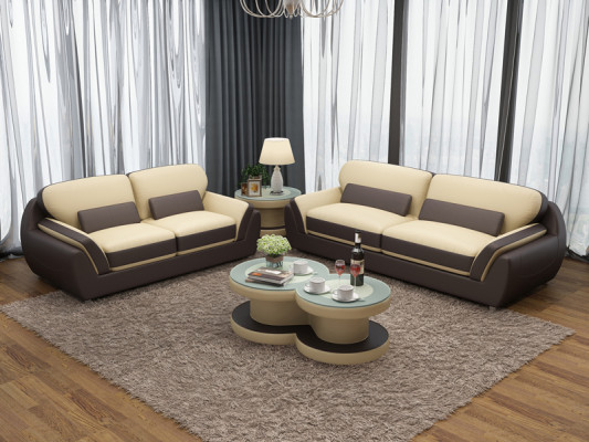 Ledersofa Couch Sofagarnitur Neu 3+2 Sitzer Garnitur Modern Design Sofa