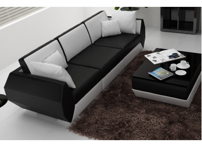 Ledersofa Couch Sofagarnitur 3+3 Sitzer Garnitur Design Modern Sofa Set USB Neu