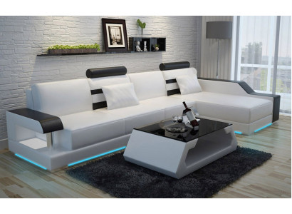 Ledersofa Maßfertigung Couch Wohnlandschaft Ecksofa Garnitur Design Sofa USB Neu