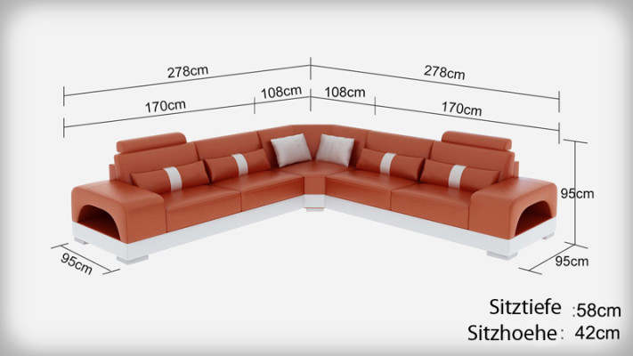 Exklusives L-förmiges Polstersofa Stilvolles Design für Ihr Zuhause