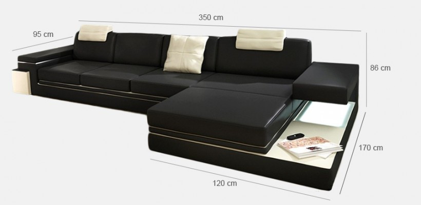 Moderne Wohnzimmer Design Couch Textil Stoff Sofa Polster Eck Garnitur LED + USB