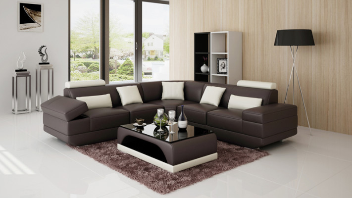 Ledersofa Couch Wohnlandschaft Ecksofa Eck Garnitur Maßfertigung Modern Sofa USB