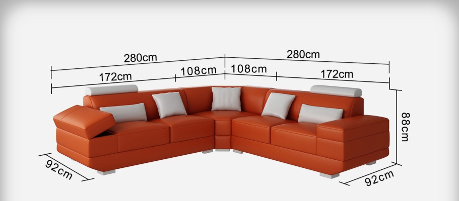 Ledersofa Couch Wohnlandschaft Ecksofa Eck Garnitur Maßfertigung Modern Sofa USB