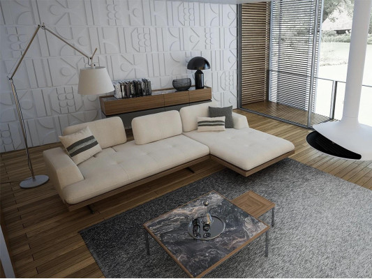 Modern Luxus Sofa Couch Wohnzimmer Relax Ecksofa L-Form mit 2x Couchtisch