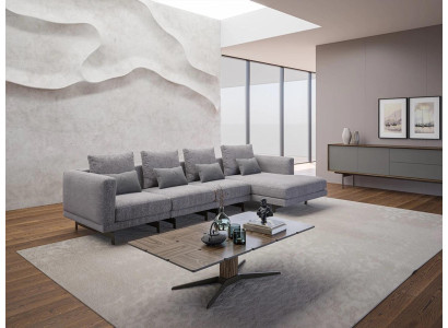 Luxus Ecksofa L-Form Wohnzimmer Designer Eck Garnitur Neu Komplett Couchtisch