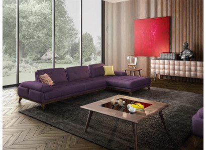 Lila Ecksofa L-Form Wohnzimmer Luxus Couchtisch Einrichtung Neu Garnitur Möbel