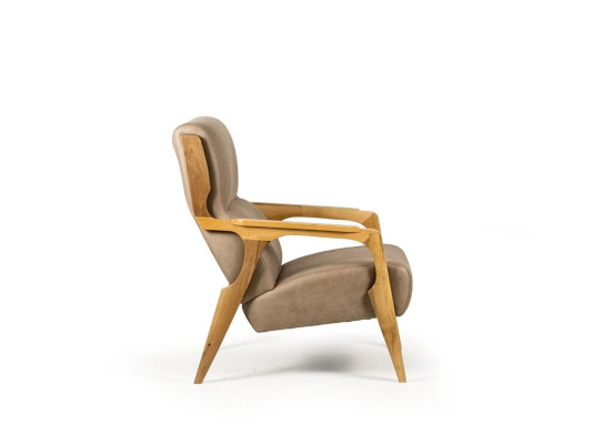 Design Grau Sessel Wohnzimmer Polster Leder Luxus Sitz Polstermöbel