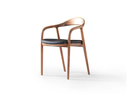 Designer Stuhl Holz Luxus Lehnstuhl Polster Stühle Esszimmer Leder