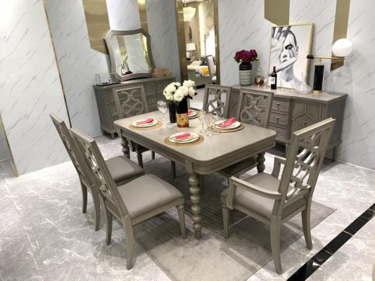 Esszimmer Garnitur Tisch Stuhl Hocker Essgarnitur Stühle Set 6tlg Antik Stil Neu