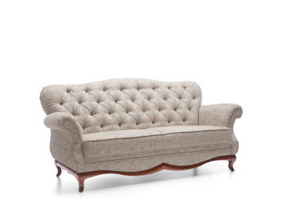Chesterfield Dreisitzer Couch Polster Möbel Textil Sofa Couchen Stoff