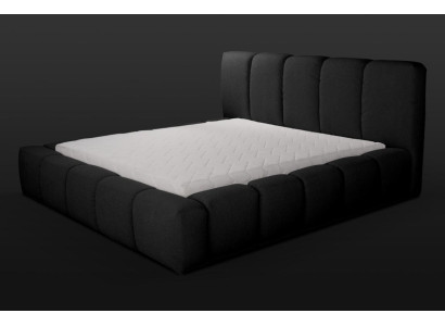 Bett Schwarzes Doppelbett Schlafzimmer Holzmöbel Design Polstermöbel Stoff