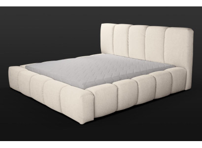 Bett Weißes Doppelbett Schlafzimmer Holzmöbel Design Polstermöbel Stoff