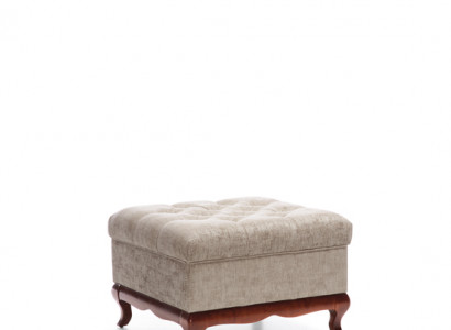 Hocker Designer Chesterfield Fußhocker Textil Beige Polster Bank Stoff