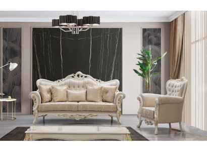 Sofagarnitur 3+1 Sitzer Set Design Sofa Polster Couchen Couch Klassischer Luxus