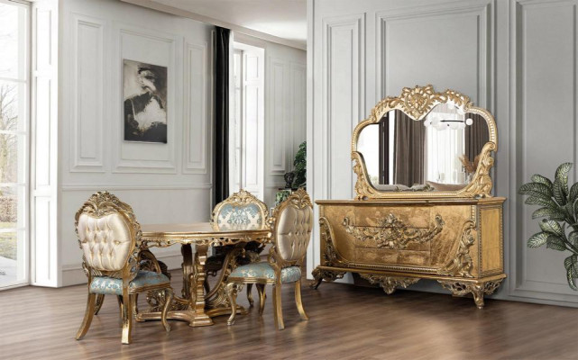 Set Kommode Spiegel Garnitur Kommoden Holz Gruppe Sideboard Möbel Barock