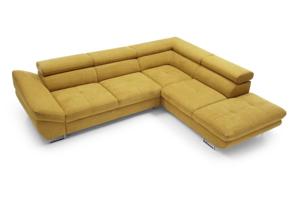 Ecke Couch Sets L-Form Sofa weiche Polsterung Wohnbereich Möbel Textil Gelb Neu