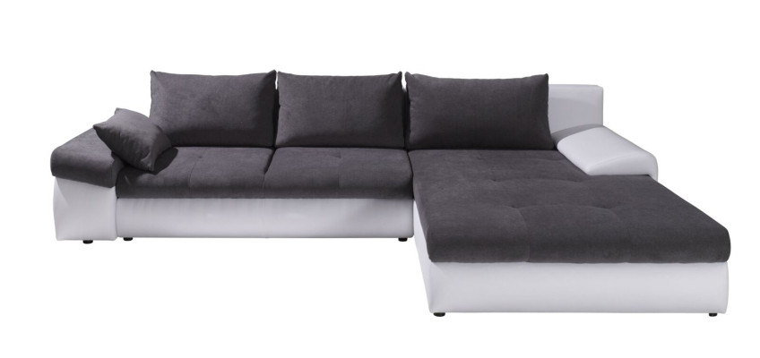 L-Form Sitz Farbe Ecksofa Couch Polstermöbel Wohnzimmer Textil Grau
