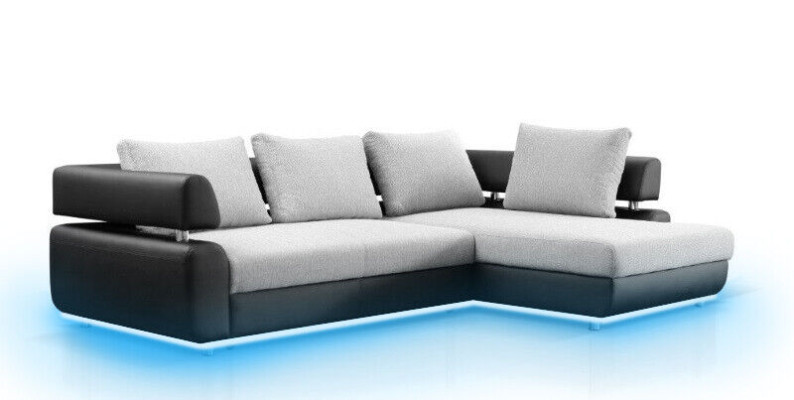 Ecksofa Wohnlandschaft + Bettfunktion Sofa Ecksofa Couch Ecke Polster Garnitur