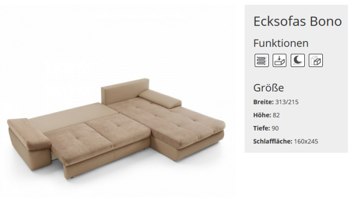Schlafsofa Sofa Polster Ecksofa Textl Sitz Garnitur Funktions Couch Wohnzimmer