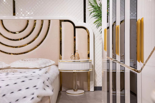 Modern Schlafzimmer Set Bett + 2x Nachttische Design Möbel 3 tlg. Neu