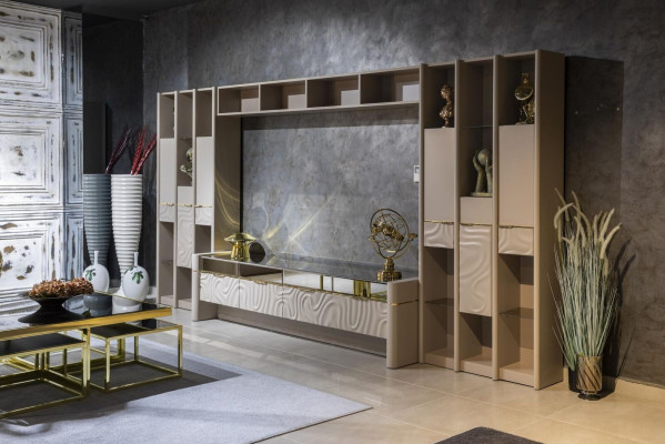 Wohnwand Designer Wohnzimmermöbel Wandschrank Wand Regal Wohnwände