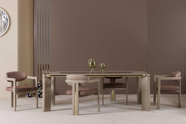 Esszimmer Set 4x Stühle Esstisch Set Esszimmer Designer Holz Stühle Garnitur Neu