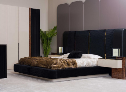 Modern Schlafzimmer Set Bett 2x Nachttische Design Möbel 3 tlg
