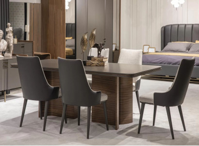 Esszimmer Set Luxus 6x Stühle Esstisch Essgruppe Garnitur Lehnstühle Modern