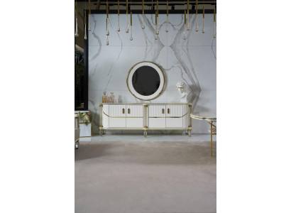 Anrichte Schrank Hochglanz Möbel Holz Luxus Kommode Sideboard Mit Spiegel Luxus