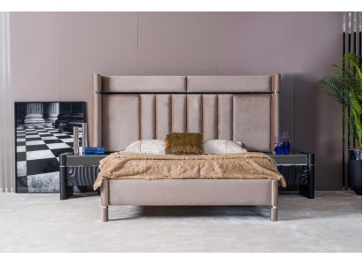 Luxus Schlafzimmer Set Bett + 2x Nachttische Holz Komplettes Modern Neu