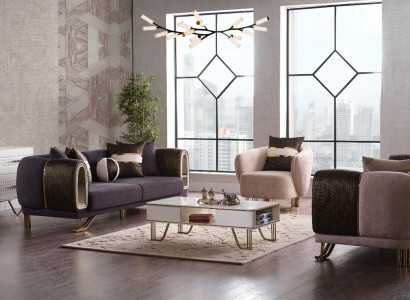 Prestigeträchtige 3+3+1 Wohnzimmer Garnitur Wohnzimmer set zwei Sofas und sessel Neu