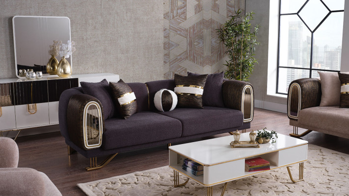 Prestigeträchtige 3+3+1 Wohnzimmer Garnitur Wohnzimmer set zwei Sofas und sessel Neu