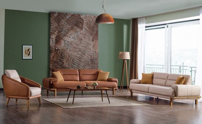 Sofagarnitur 3+3+1 Sitzer Möbel Luxus Set Sofagarnitur Modern Set 3tlg