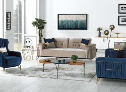 Designer Sofagarnitur 3+3+1 Sitzer Couch Polster Neu Sitzgarnitur Set