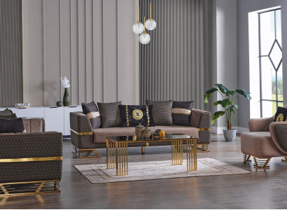 Designer Sofagarnitur 3+3+1 Sitzer Couch Polster Sitzgarnitur Set Neu