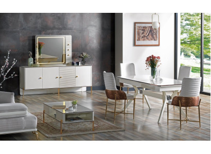 Esszimmer Set Garnitur Tisch 6x Stühle Design Modern Möbel Luxus Sideboard