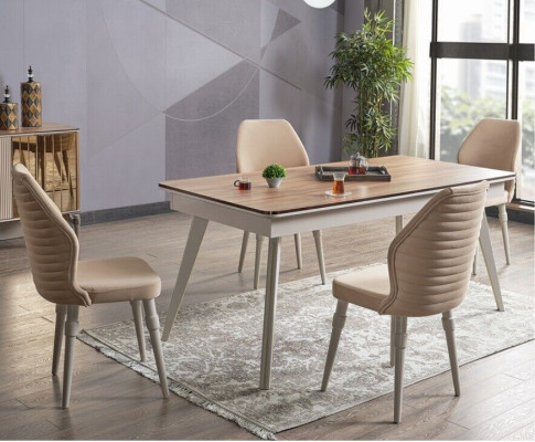 Design Esszimmer Komplett Esstisch + 6x Stühle Modern Möbel Holztisch Neu