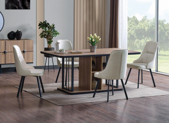 Luxus Esszimmer Set Esstisch 6x Stühle Anrichte Essgarnitur Set 8 tlg