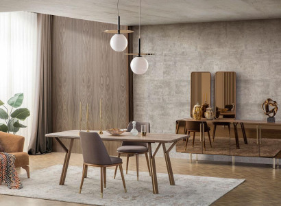 Esszimmer Set 6x Stühle+Esstisch+Sideboard+Spiegel Set Esszimmer Designer Neu