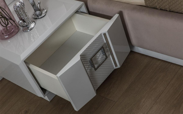 Schlafzimmer Set Luxus Komplettes Bett 2x Nachttisch Modern Möbel 3tlg Neu